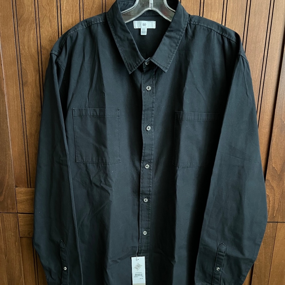 Men's Black Long Sleeve Button Down Shirt Size 2XL- NWT